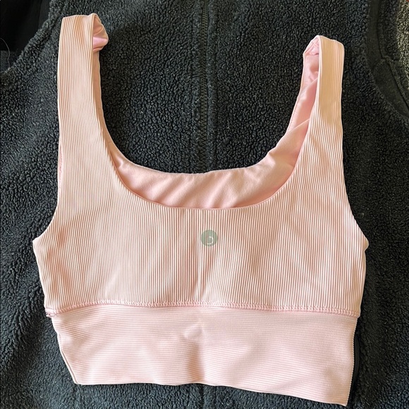 Pink Ribbed Sports Bra - Picture 2 of 5
